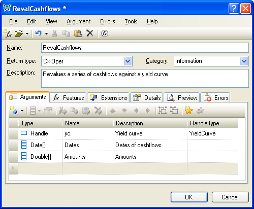 Function Wizard with handles extension in use